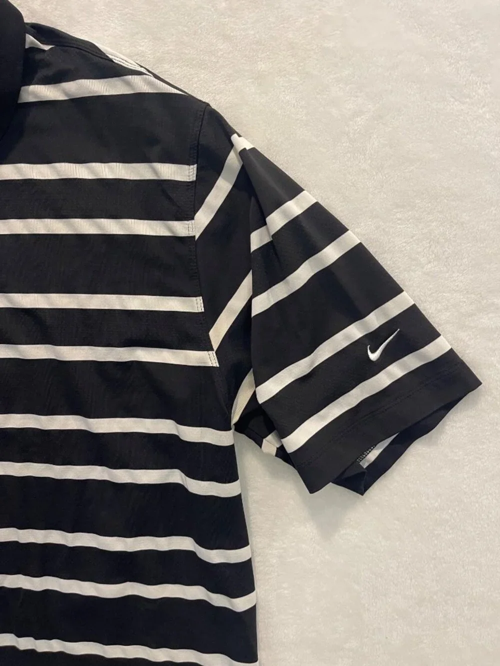 Nike Golf Dri-Fit SS Polo Men's Large Black/White Stripe